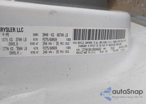 2008 Dodge Ram 1500 Slt из США, поврежденный, VIN 1D7HA18N18S606662